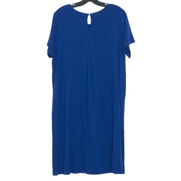J Jill Dress Wearever Perfect T Shirt Minimalist Classic Casual Comfort Blue 1X - Picture 2 of 7